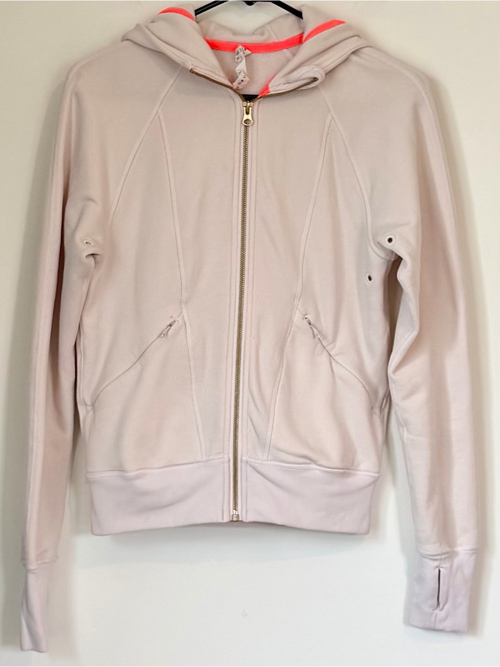 lululemon athletica Light Pink Zip Hoodie - Size: 2